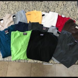 Cherokee Scrub Tops XS/S lot of 13